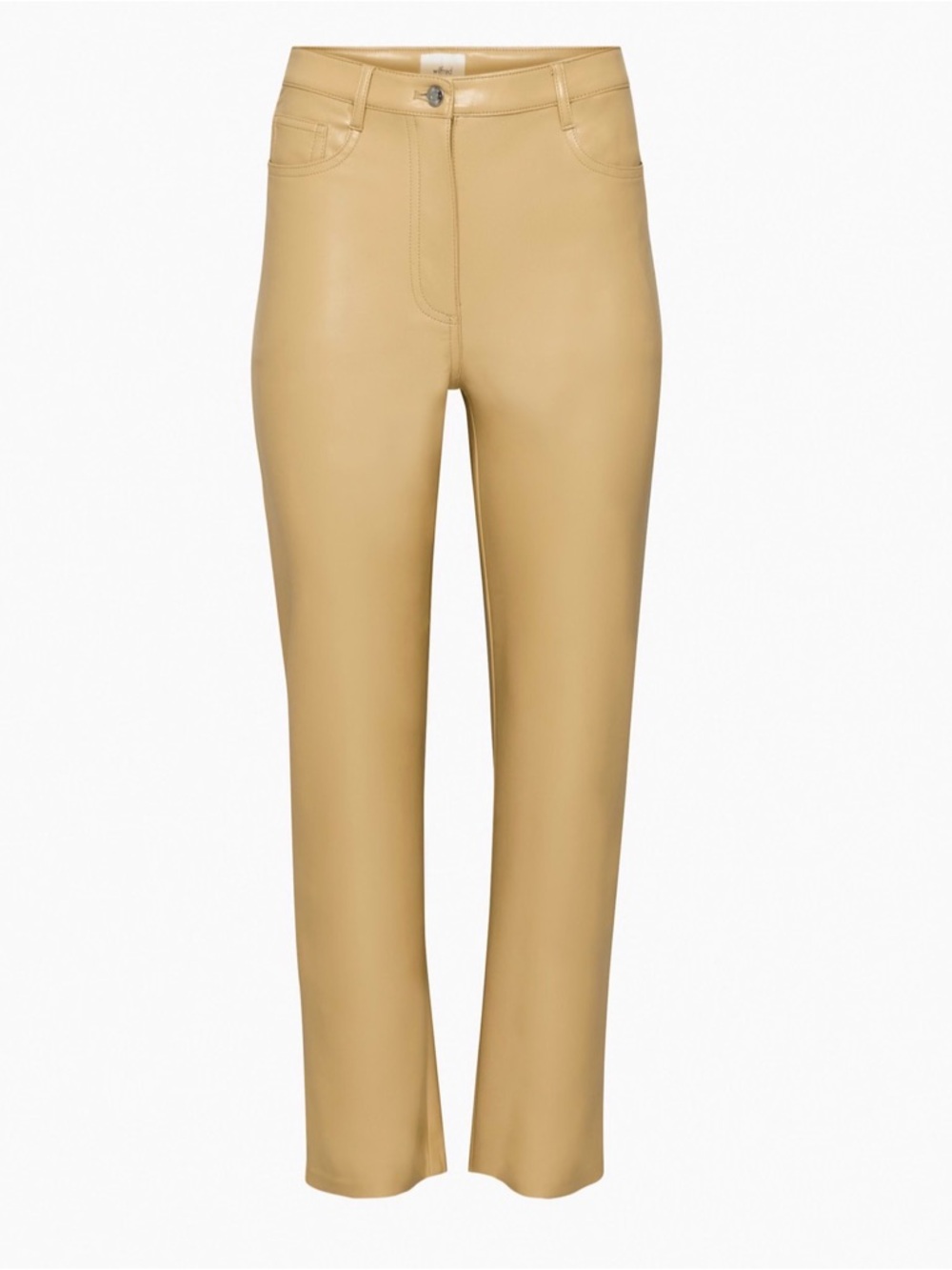 Wilfred Aritzia Melina Straight High-waisted Vegan Leather Pant Tan Size 8